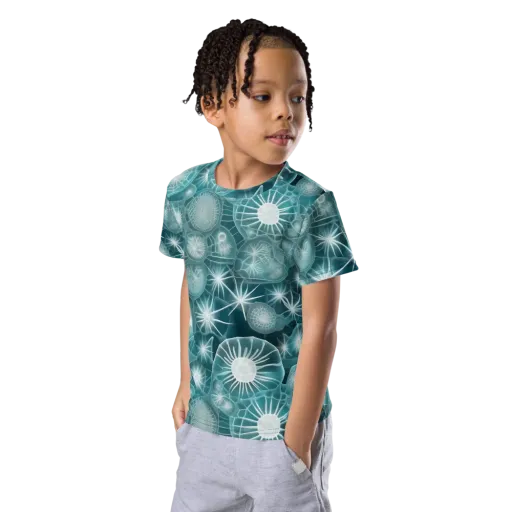 Aqua Lattice on a Kids Crew Neck T-Shirt