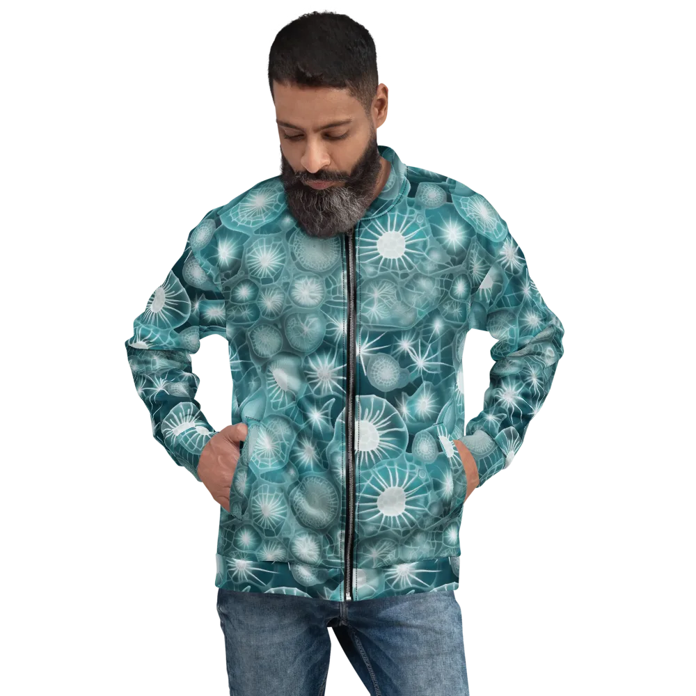 Aqua Lattice on Bomber Jacket — Front