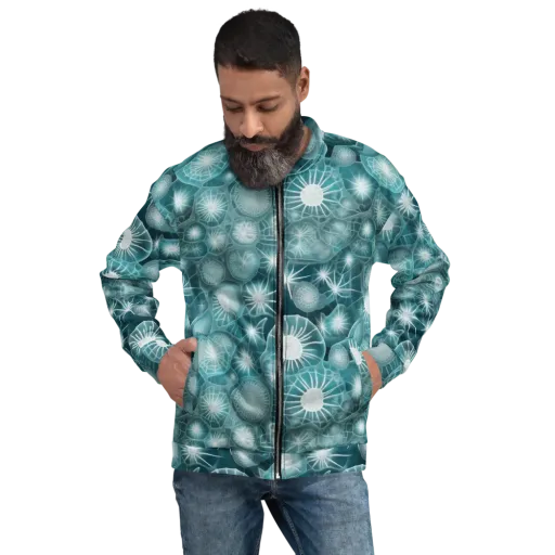Aqua Lattice on a Bomber Jacket