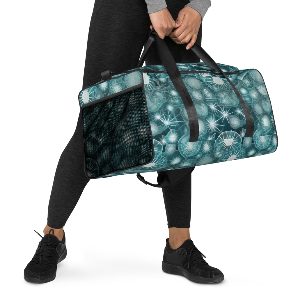 Aqua Lattice on Duffle Bag — Right Front