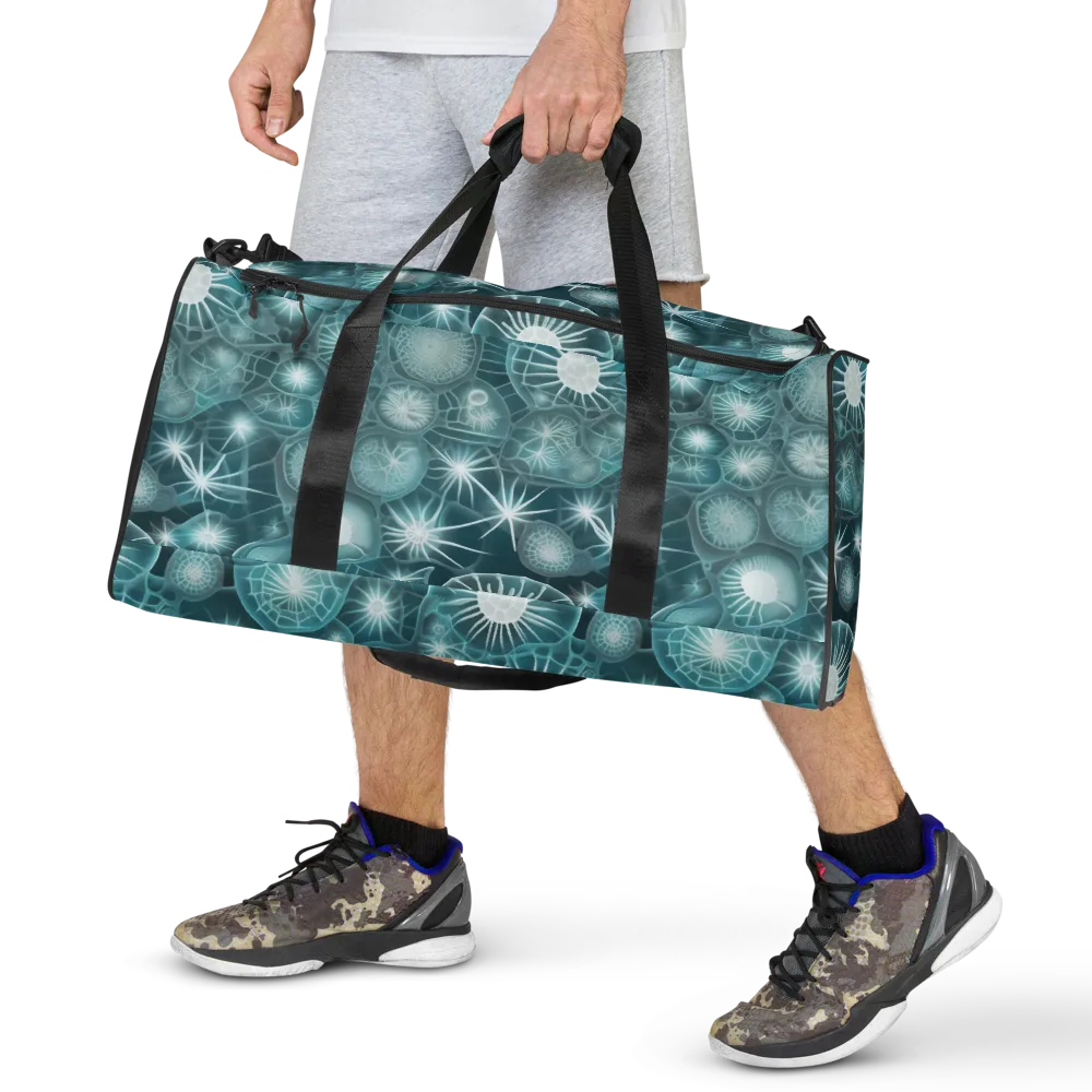 Aqua Lattice on Duffle Bag — Front