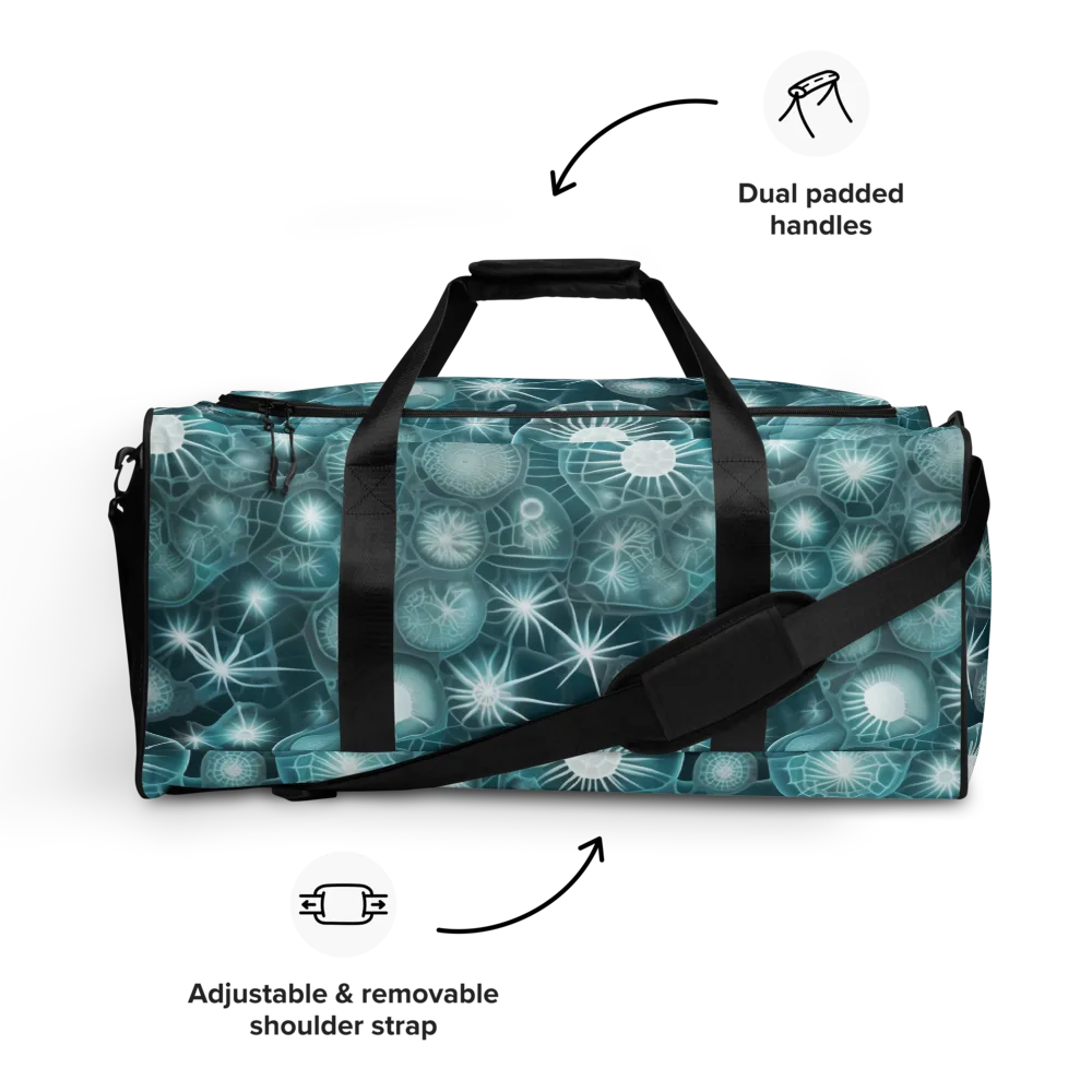 Aqua Lattice on Duffle Bag — Front