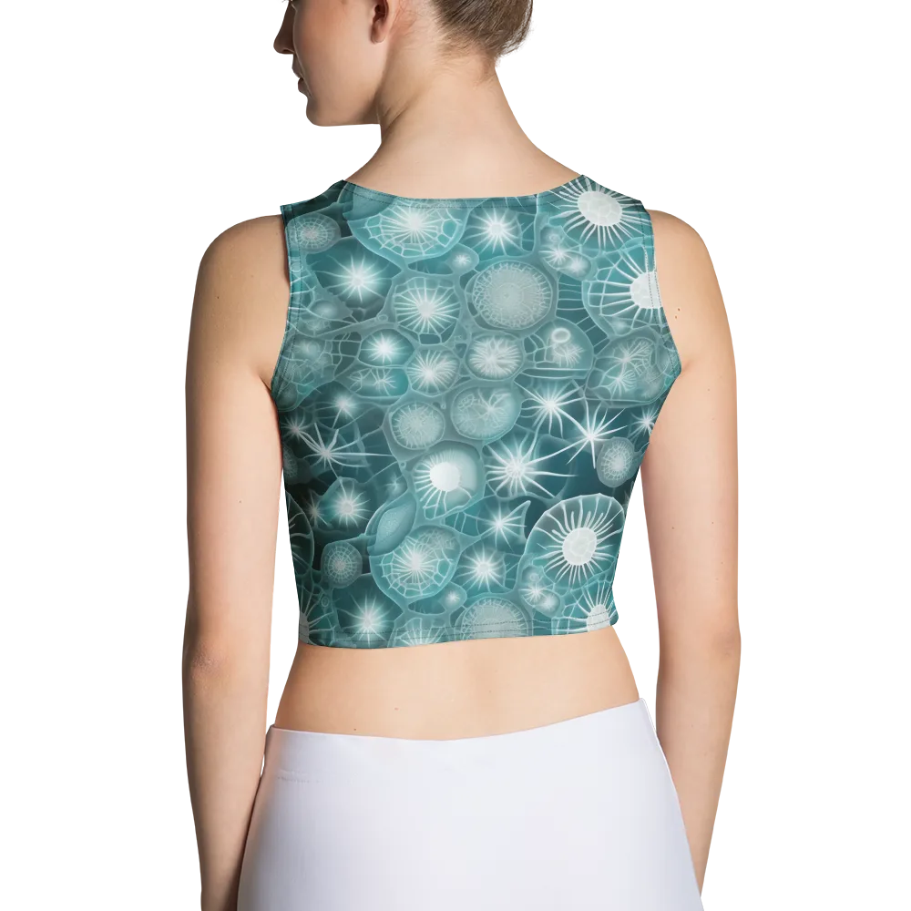 Aqua Lattice on Crop Top — Back