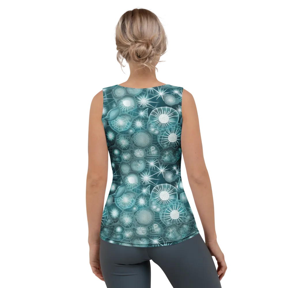 Aqua Lattice on Women's Tank Top — Back