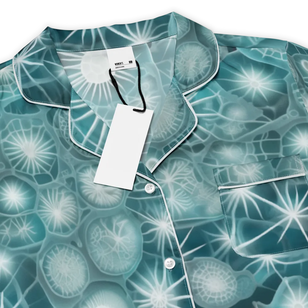 Aqua Lattice on Women's Short Sleeve Pajama Top — Product details