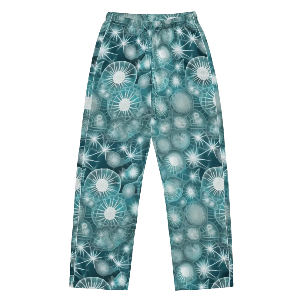 Aqua Lattice on Women's Pajama Pants — Front