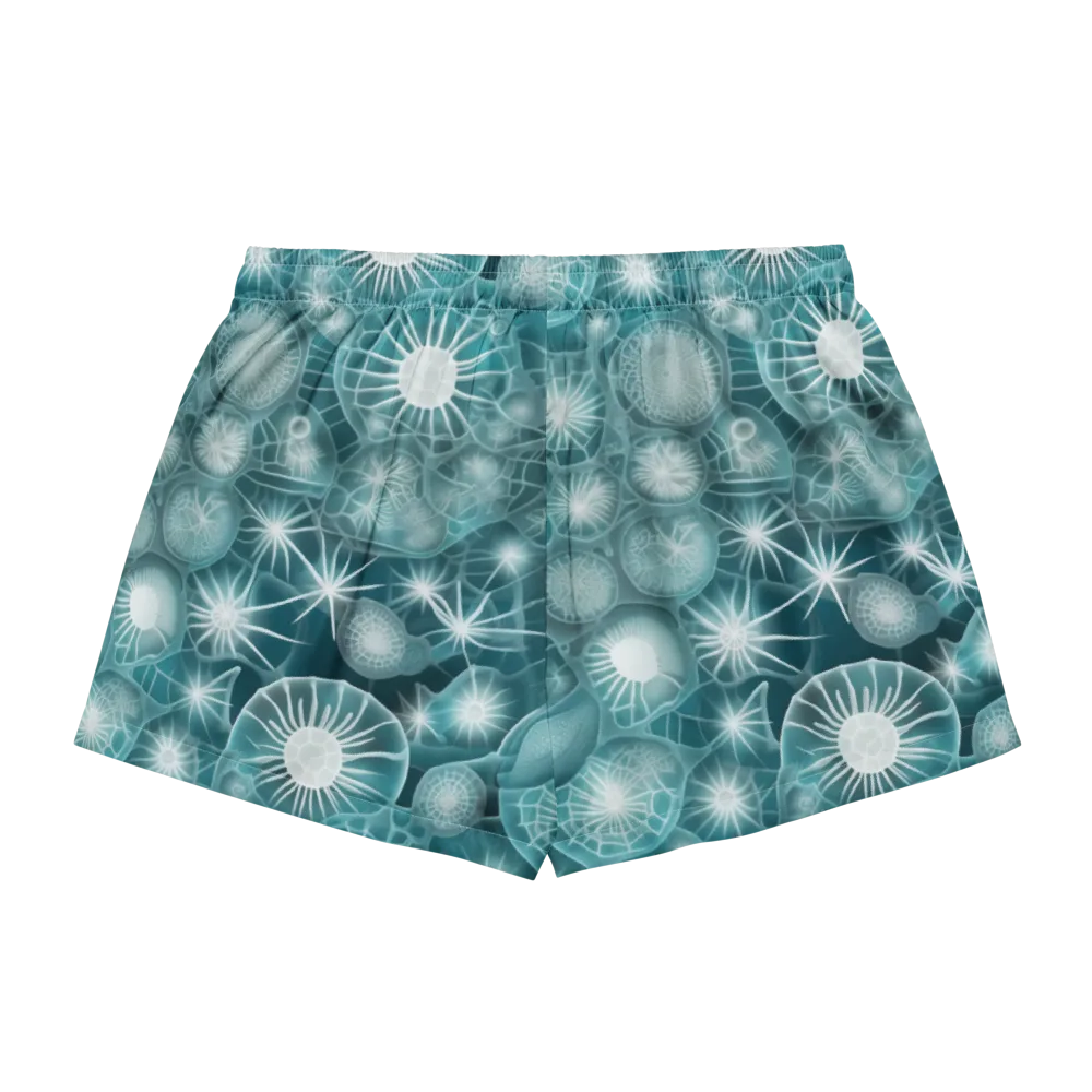 Aqua Lattice on Women's Pajama Shorts — Back