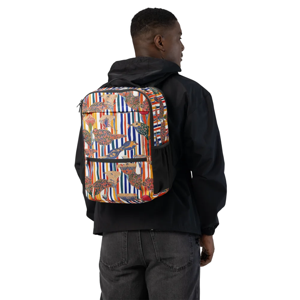 Ornamental Aviary on Utility Backpack — Back