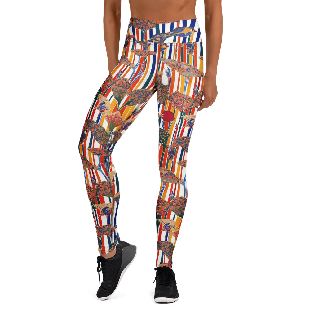Ornamental Aviary on Yoga Leggings — Front