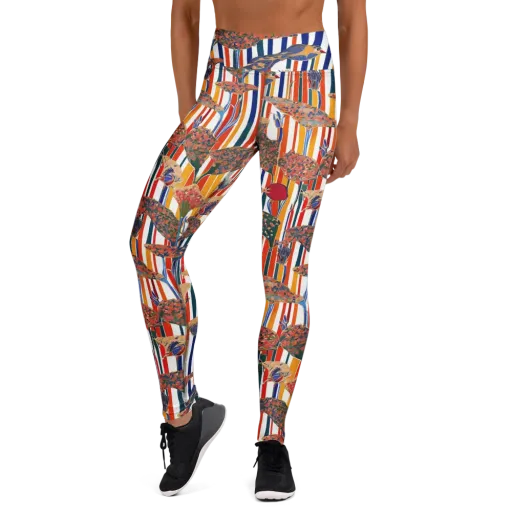 Ornamental Aviary on a Yoga Leggings