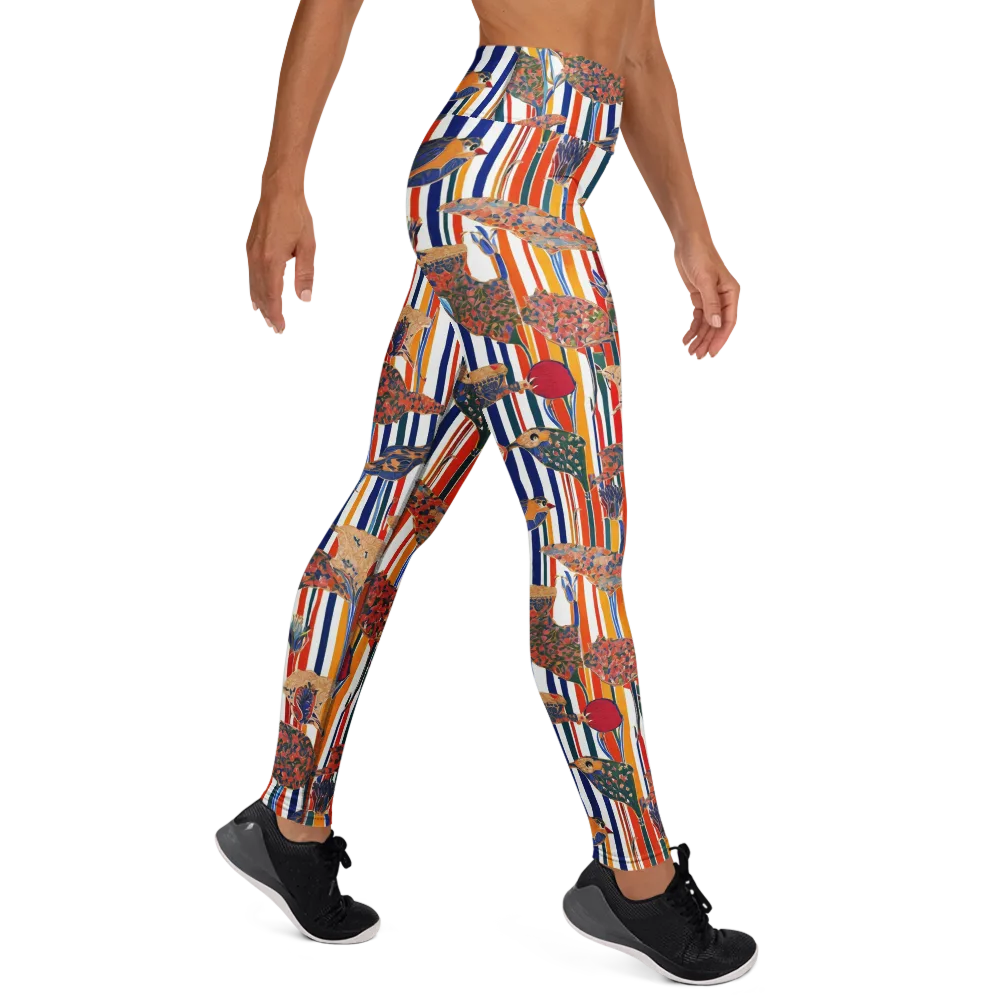 Ornamental Aviary on Yoga Leggings — Right