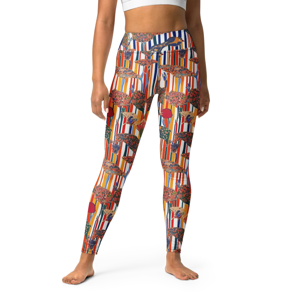 Ornamental Aviary on Yoga Leggings — Front