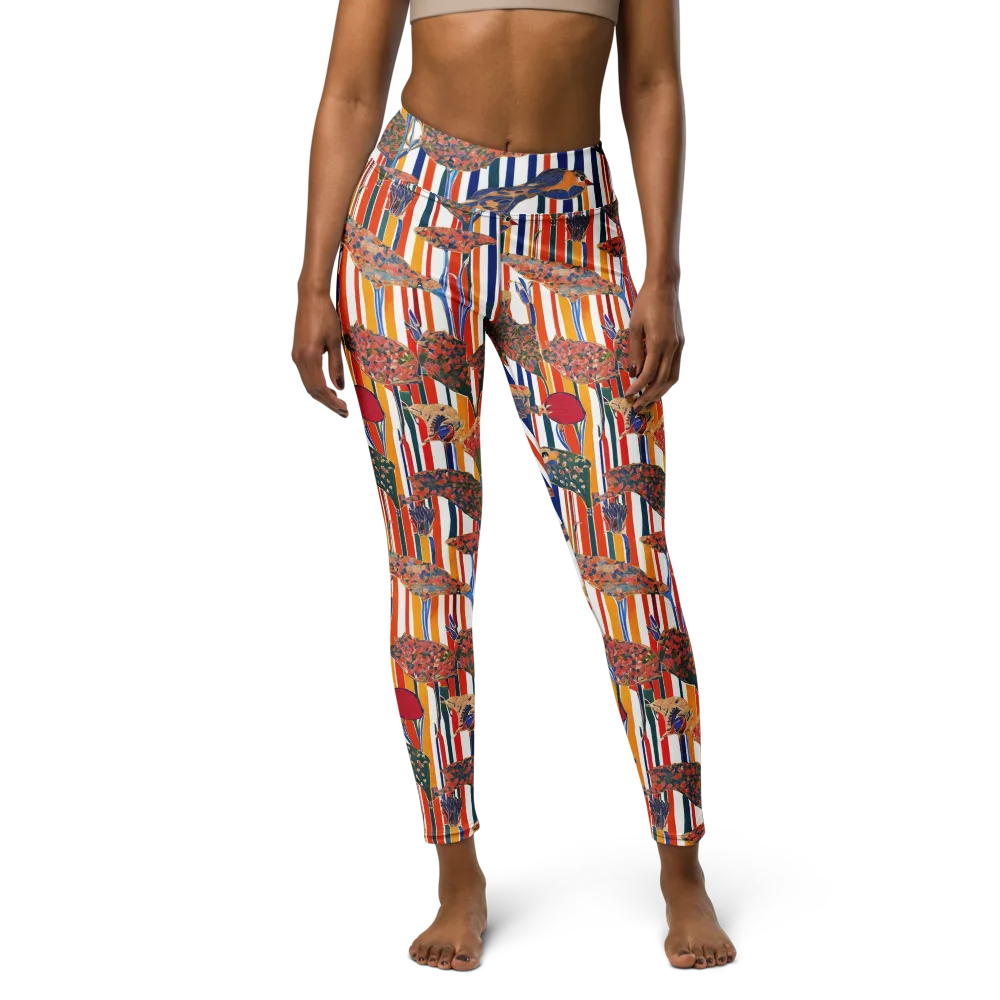 Ornamental Aviary on Yoga Leggings — Front
