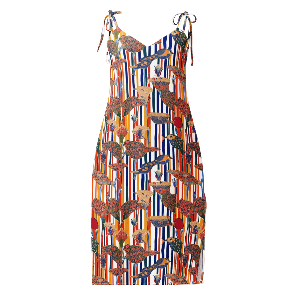 Ornamental Aviary on Slip Dress — Front