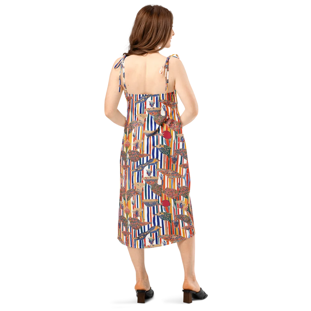 Ornamental Aviary on Slip Dress — Back