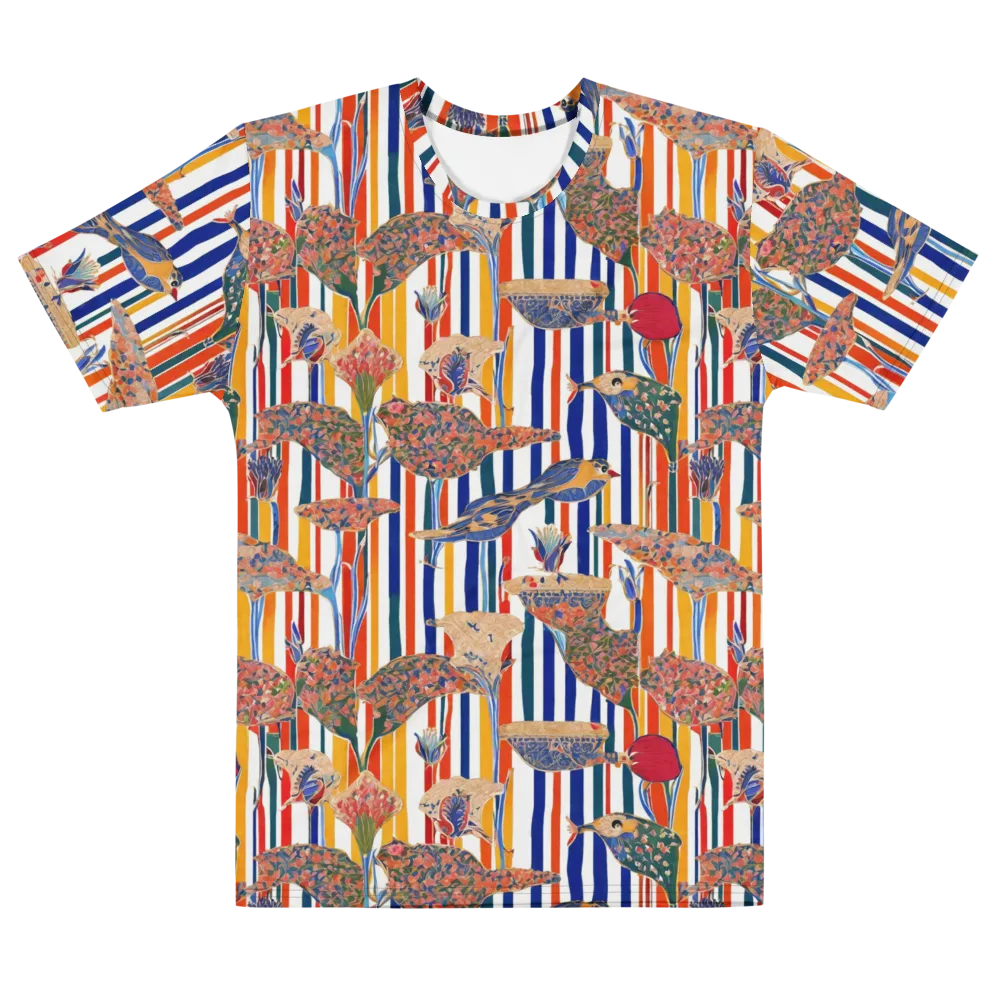 Ornamental Aviary on Men's Cotton Crew Neck T-Shirt — Front
