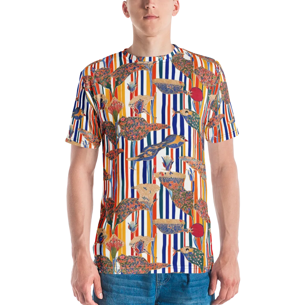 Ornamental Aviary on Men's Crew Neck T-Shirt — Front
