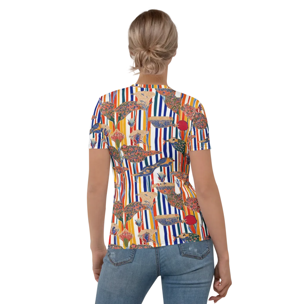 Ornamental Aviary on Women's Crew Neck T-Shirt — Back