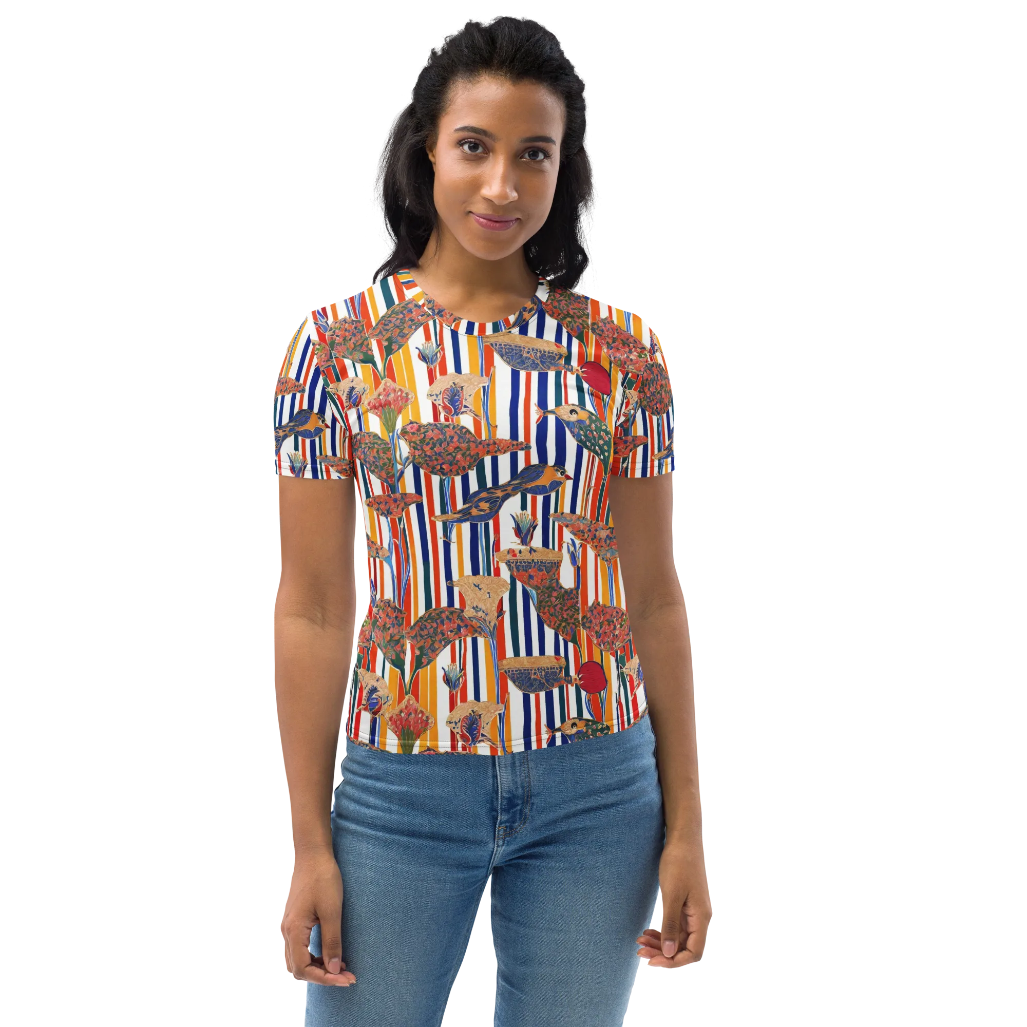 Ornamental Aviary on Women's Crew Neck T-Shirt — Front