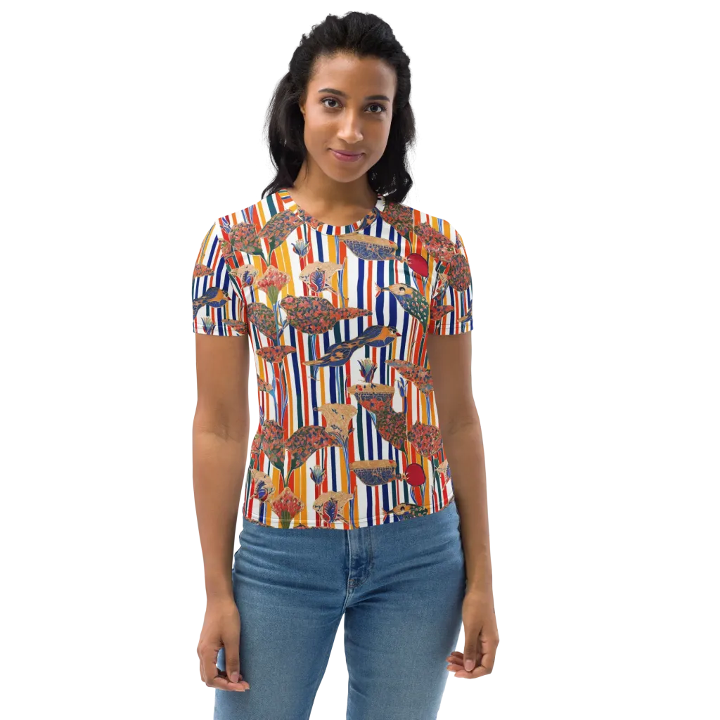 Ornamental Aviary on Women's Crew Neck T-Shirt — Front