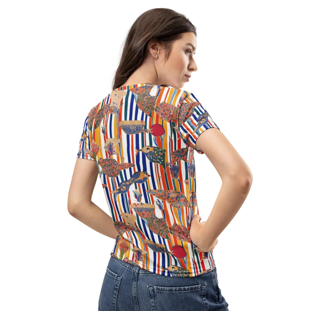 Ornamental Aviary on Women's Crew Neck T-Shirt — Back