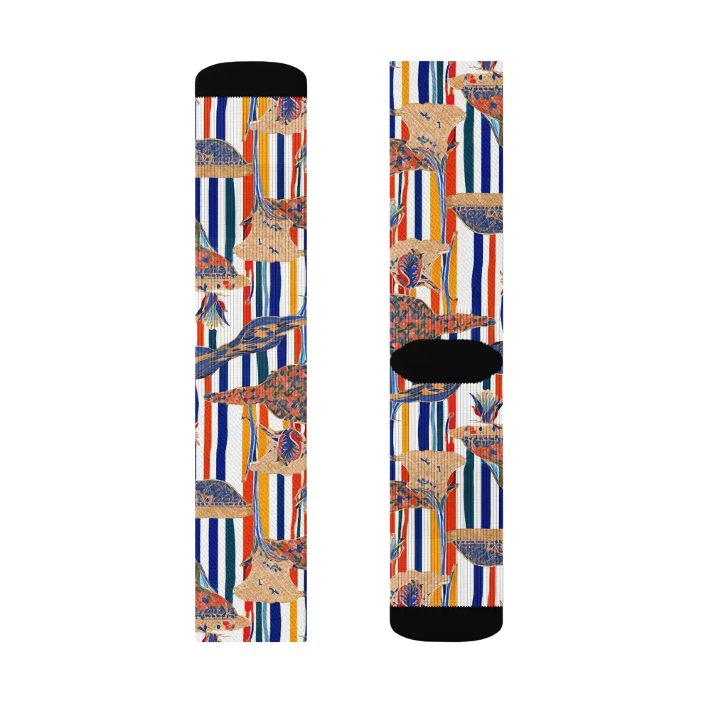 Ornamental Aviary on Socks — Left Sock