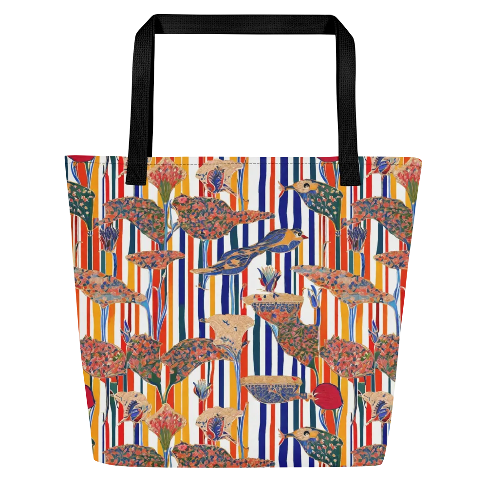 Ornamental Aviary on Large Tote Bag W/ Pocket — Front
