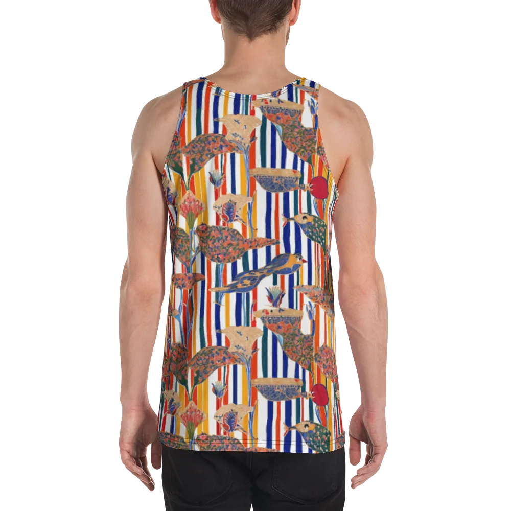 Ornamental Aviary on Men's Tank Top — Back
