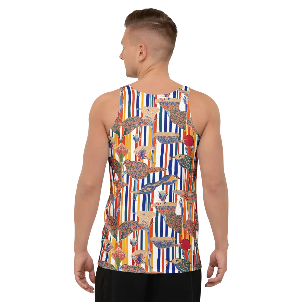 Ornamental Aviary on Men's Tank Top — Back