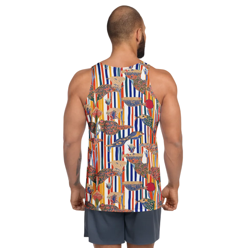 Ornamental Aviary on Men's Tank Top — Back