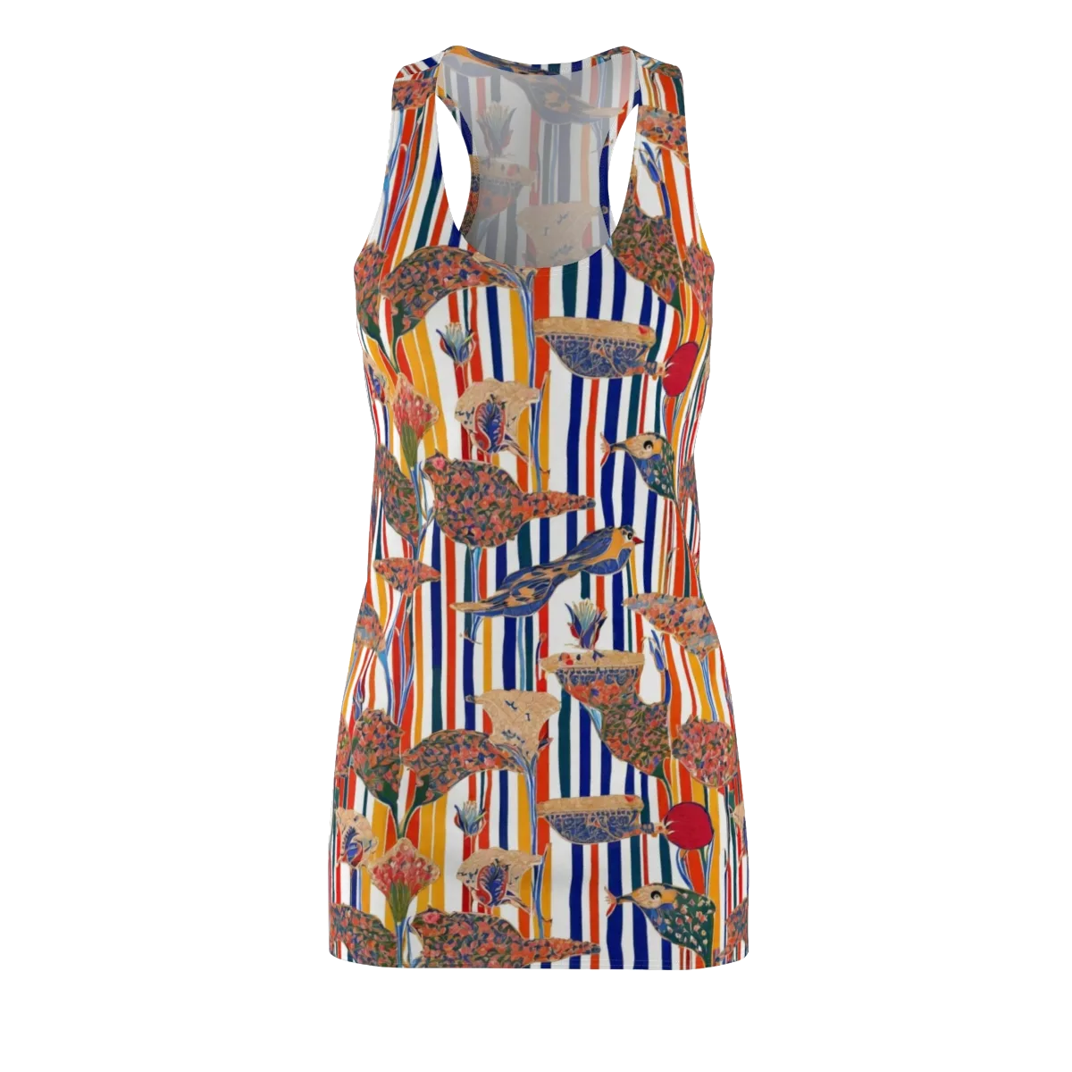 Ornamental Aviary on Racerback Dress — Front