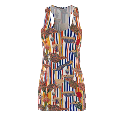 Ornamental Aviary on a Racerback Dress