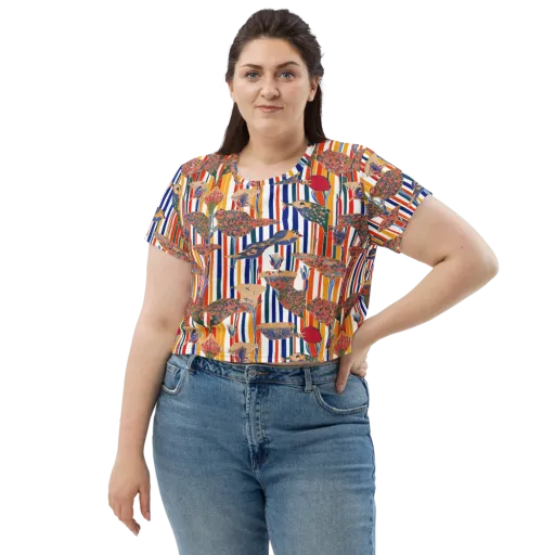 Ornamental Aviary on a Crop Tee