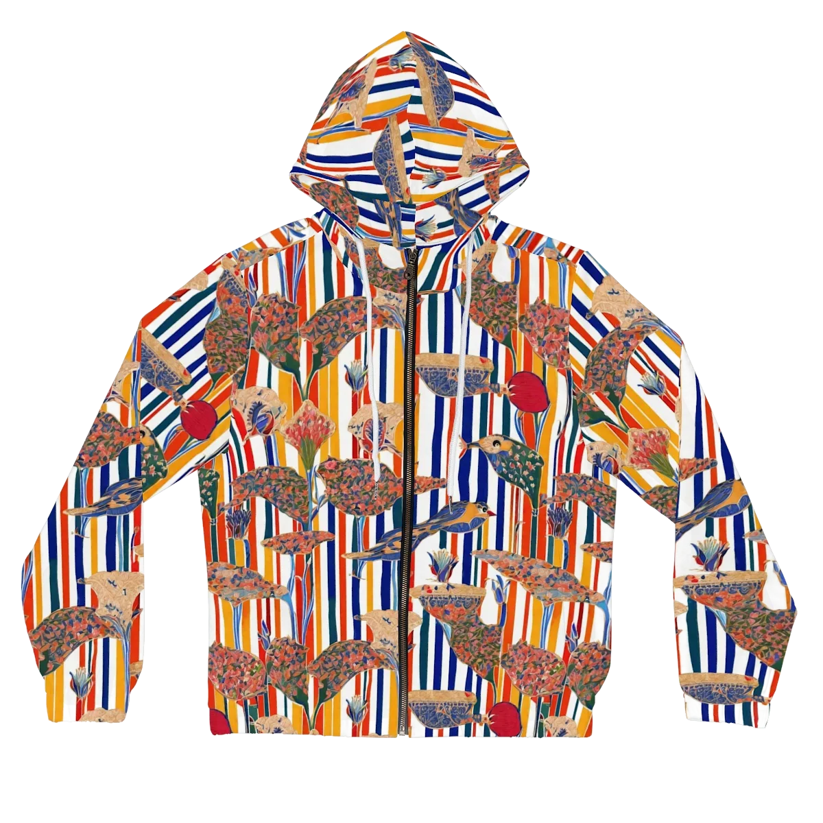 Ornamental Aviary on Women's Full-Zip Hoodie — Front