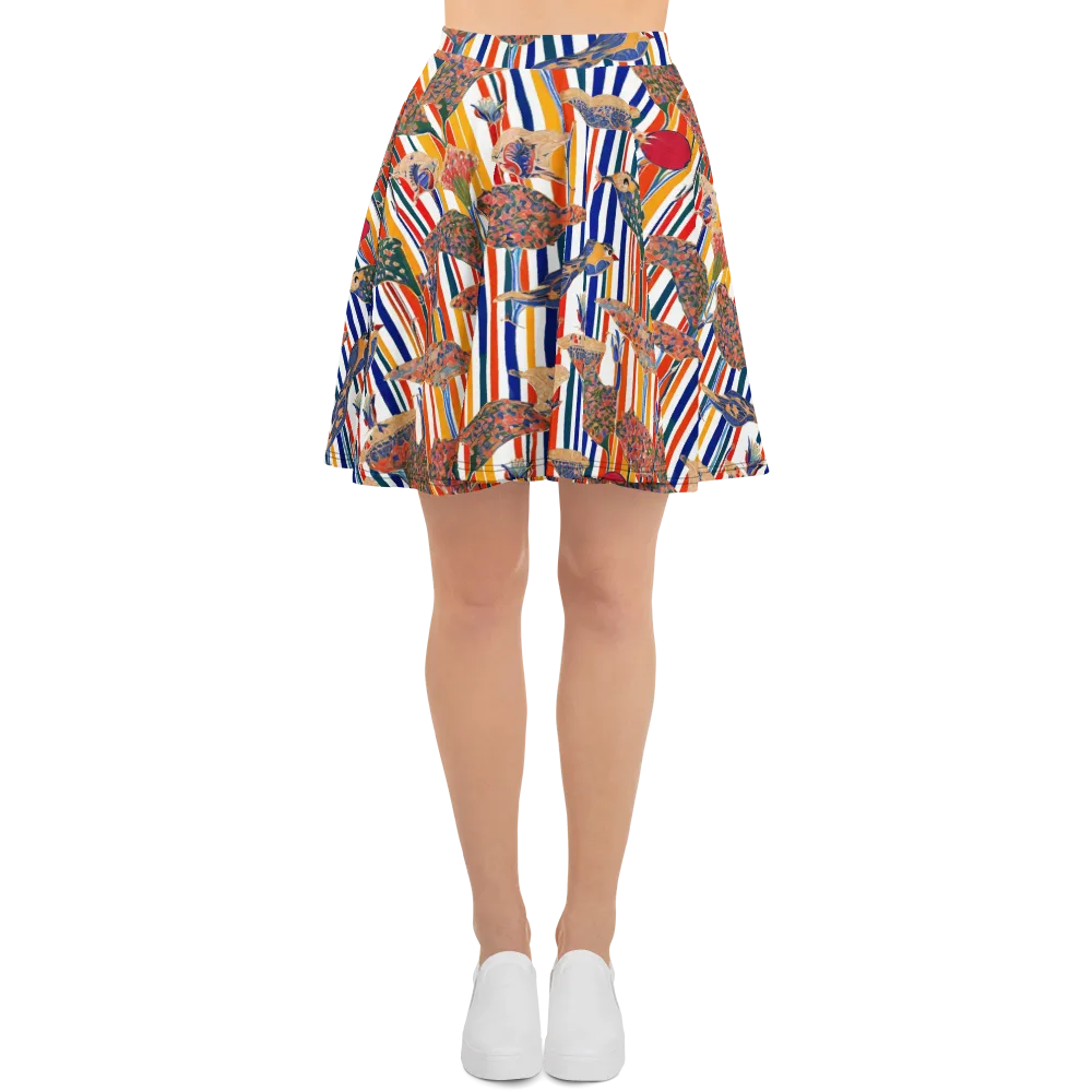 Ornamental Aviary on Skater Skirt — Front