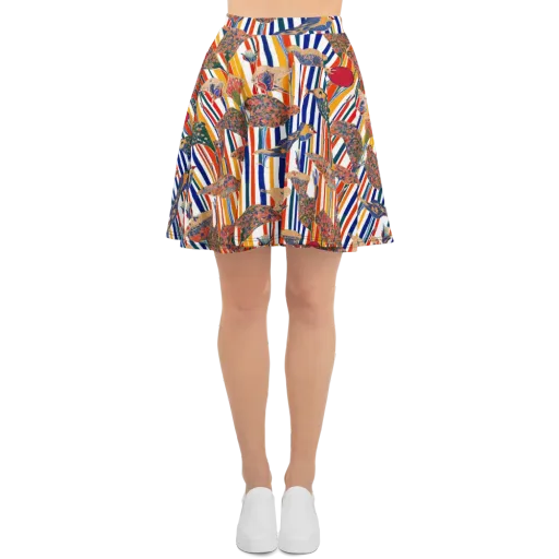 Ornamental Aviary on a Skater Skirt