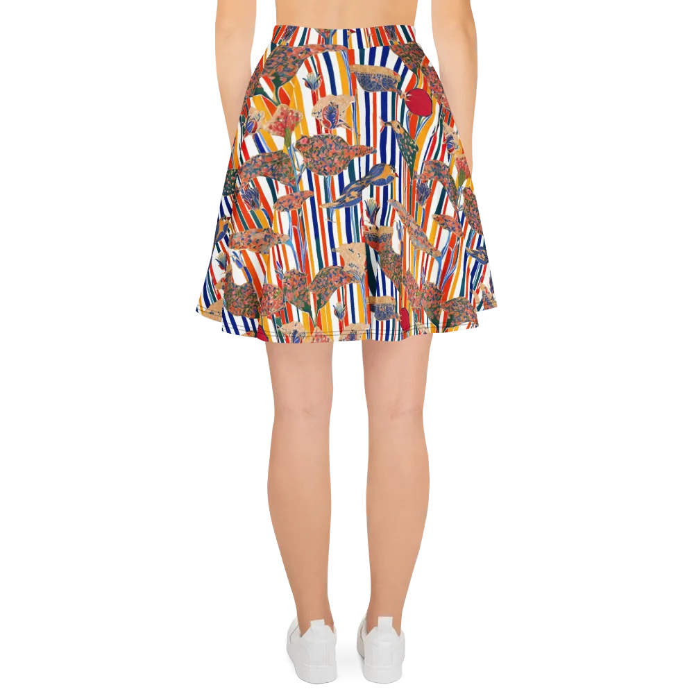Ornamental Aviary on Skater Skirt — Back