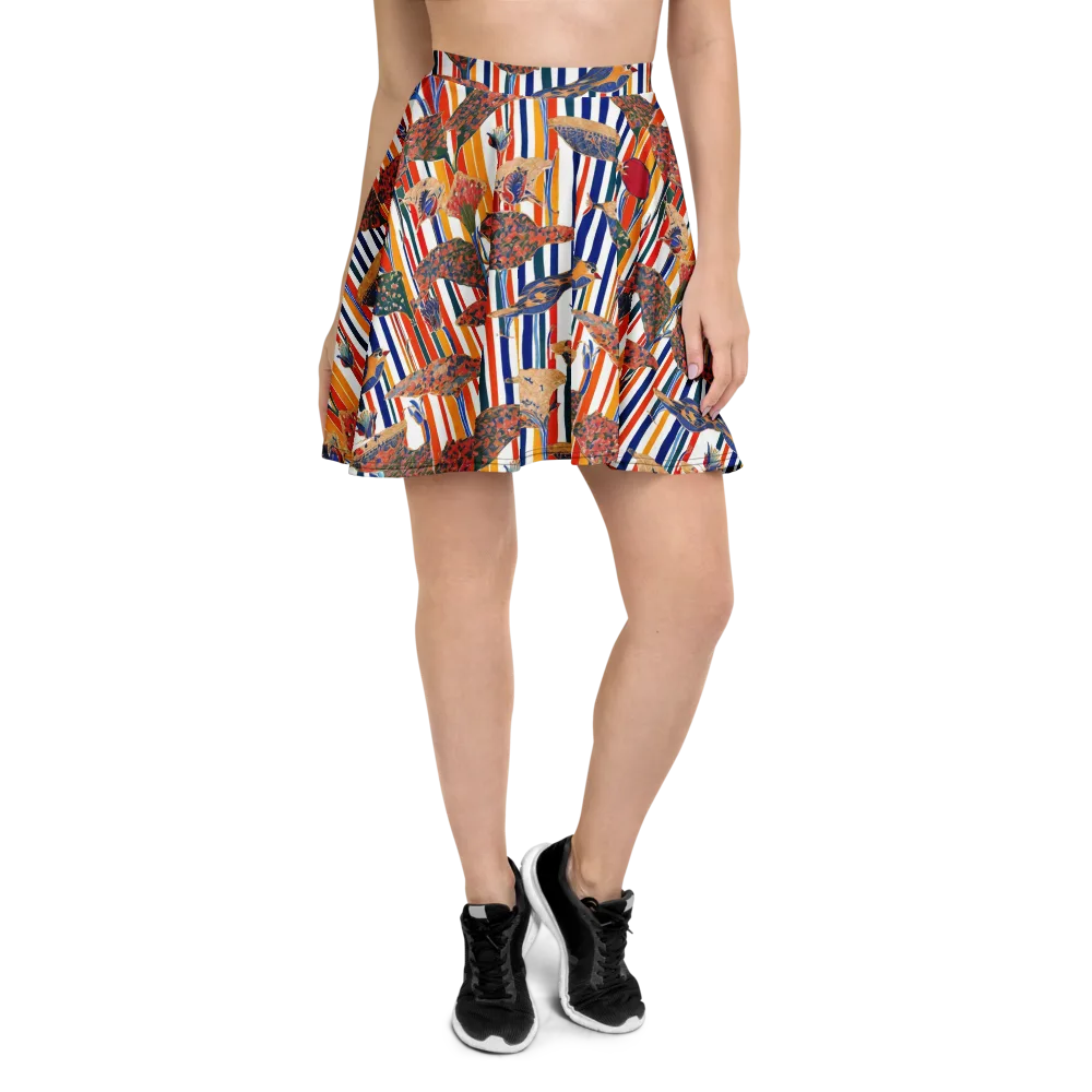 Ornamental Aviary on Skater Skirt — Front
