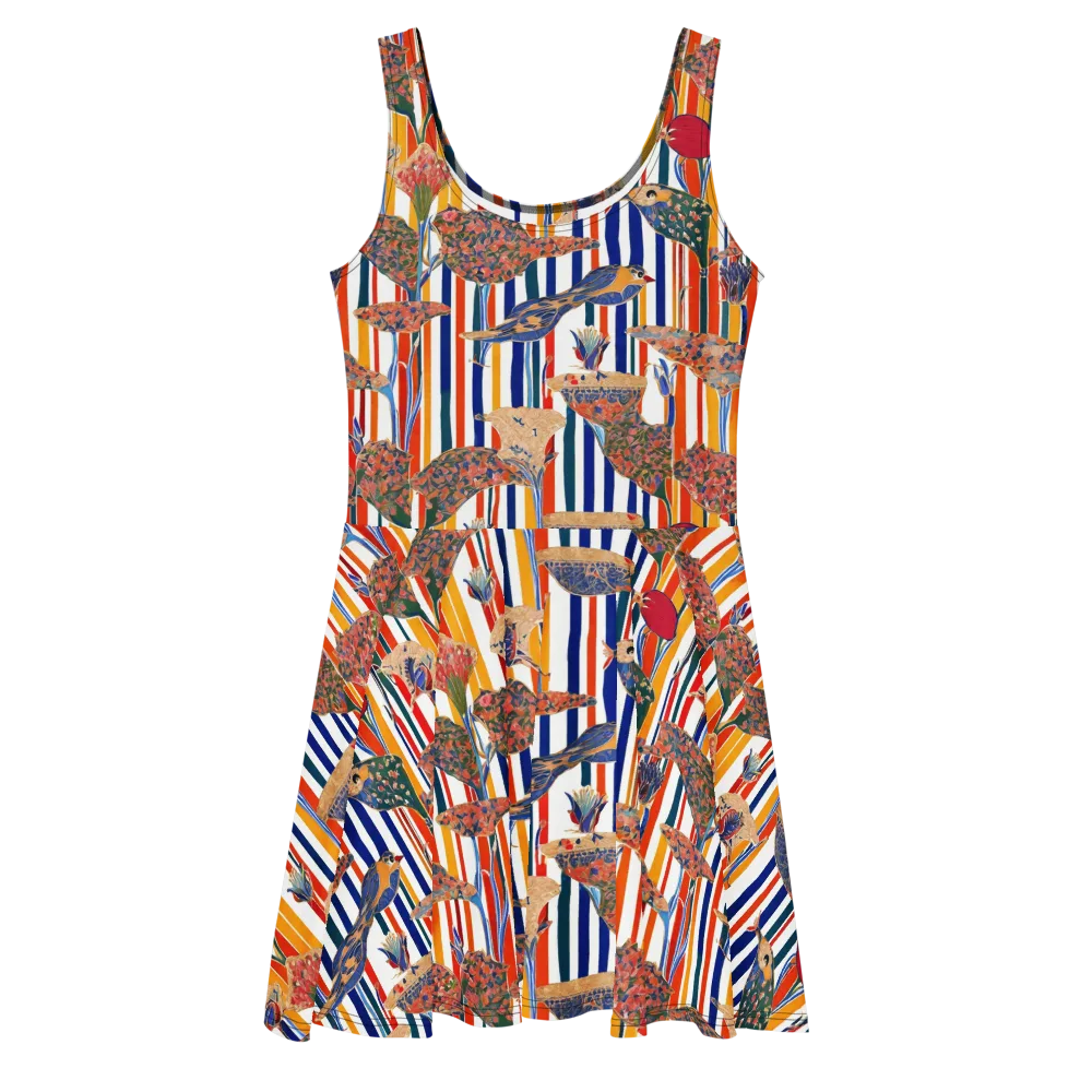 Ornamental Aviary on Skater Dress — Front