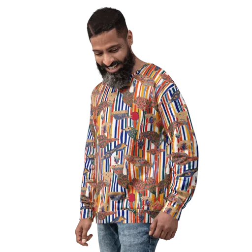 Ornamental Aviary on a Sweatshirt