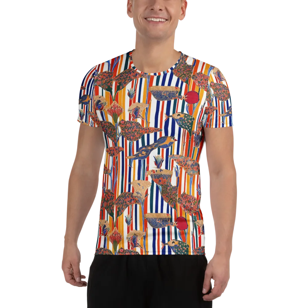 Ornamental Aviary on Men's Athletic T-Shirt — Front