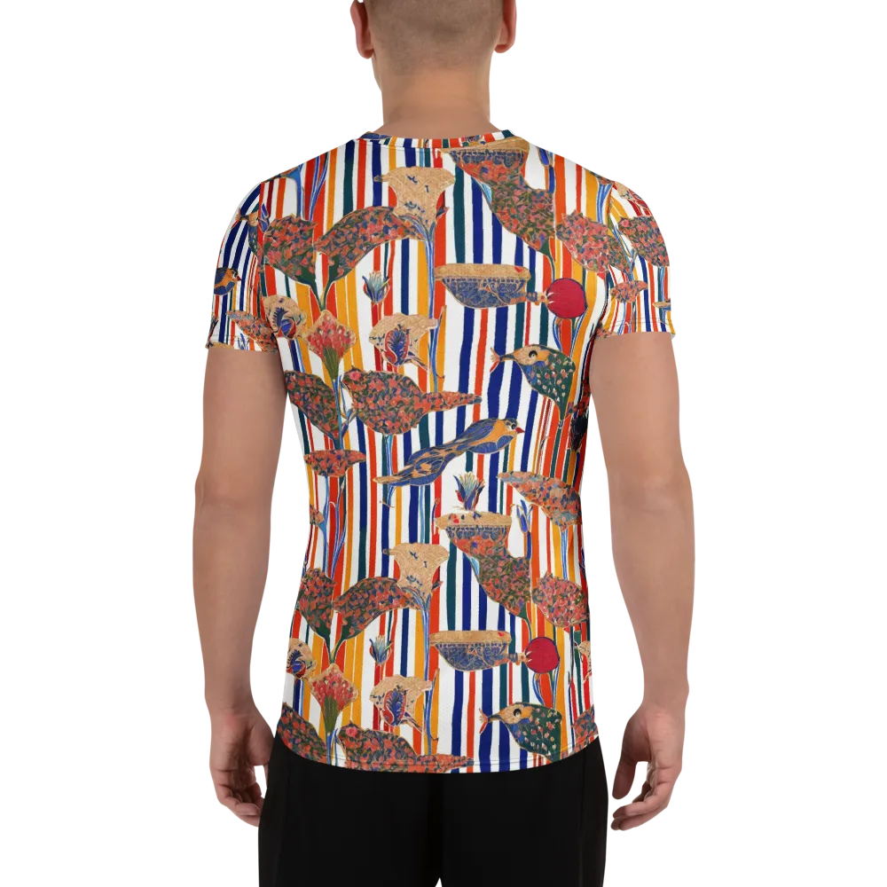 Ornamental Aviary on Men's Athletic T-Shirt — Back