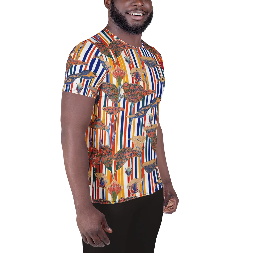 Ornamental Aviary on Men's Athletic T-Shirt — Right