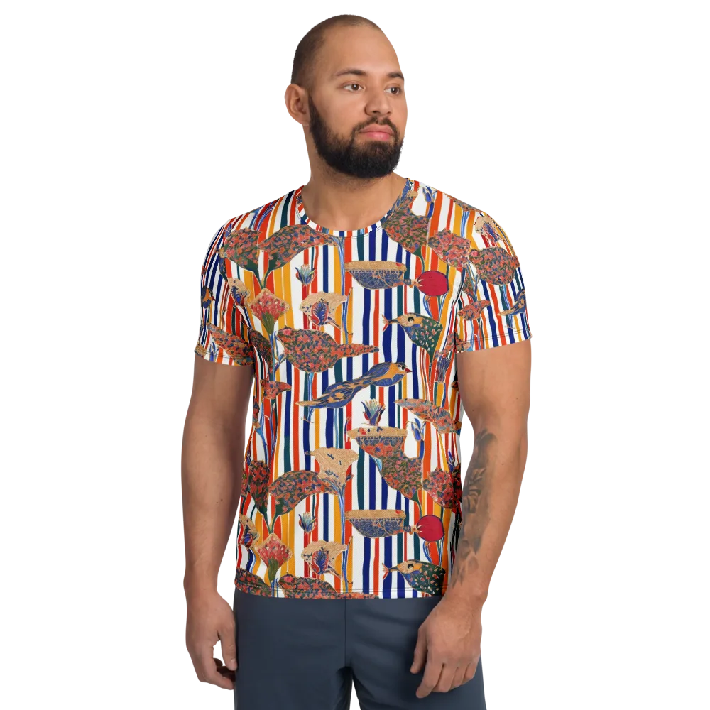 Ornamental Aviary on Men's Athletic T-Shirt — Front