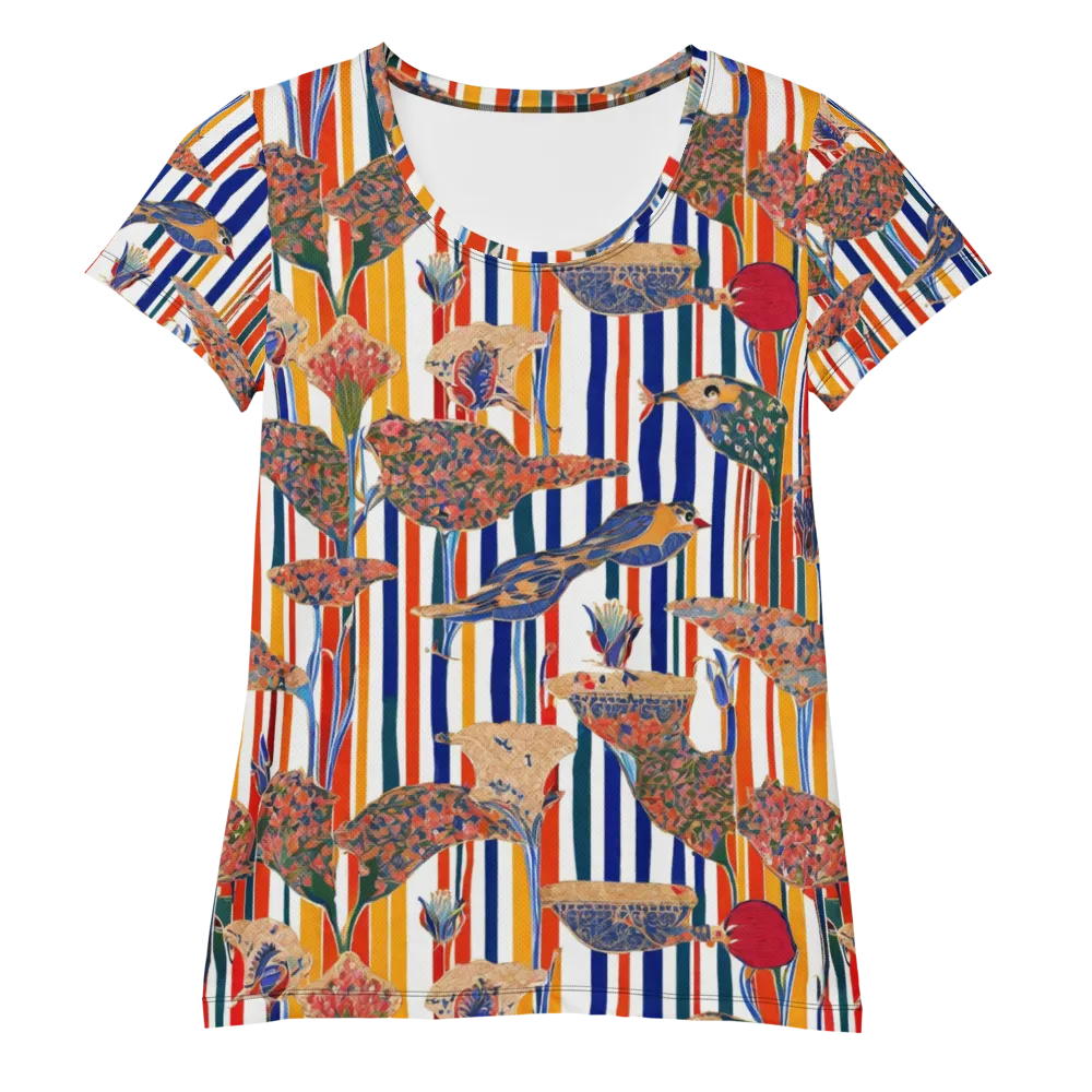 Ornamental Aviary on Women's Athletic T-Shirt — Front