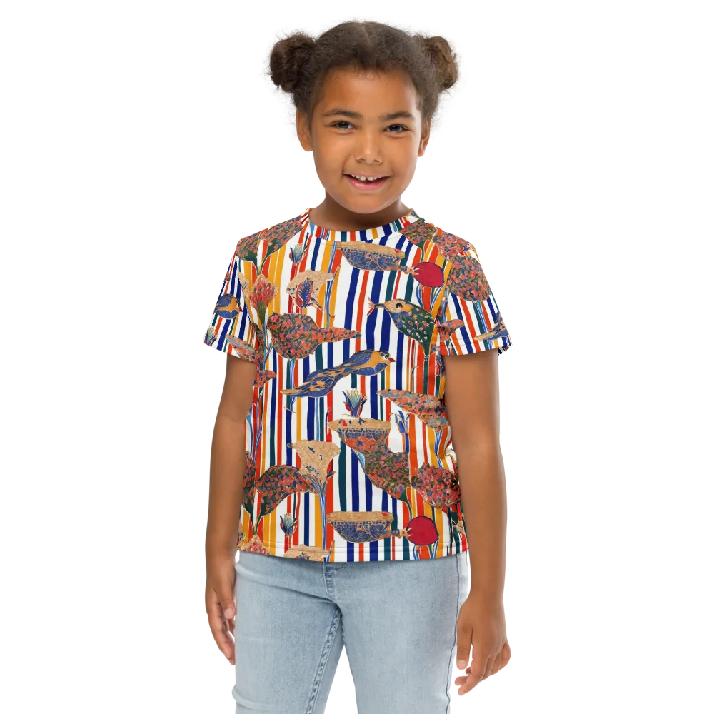 Ornamental Aviary on Kids Crew Neck T-Shirt — Front