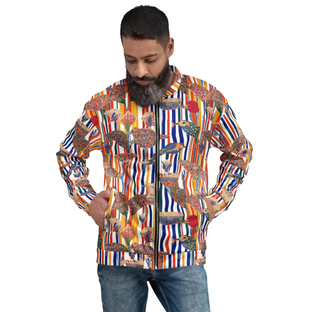 Ornamental Aviary on Bomber Jacket — Front