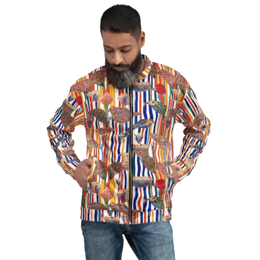 Ornamental Aviary on a Bomber Jacket