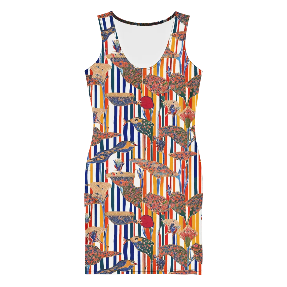 Ornamental Aviary on Bodycon Dress — Front