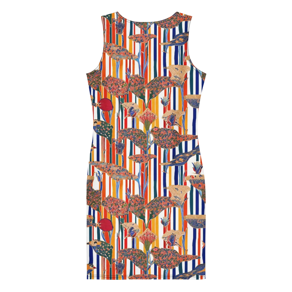 Ornamental Aviary on Bodycon Dress — Back